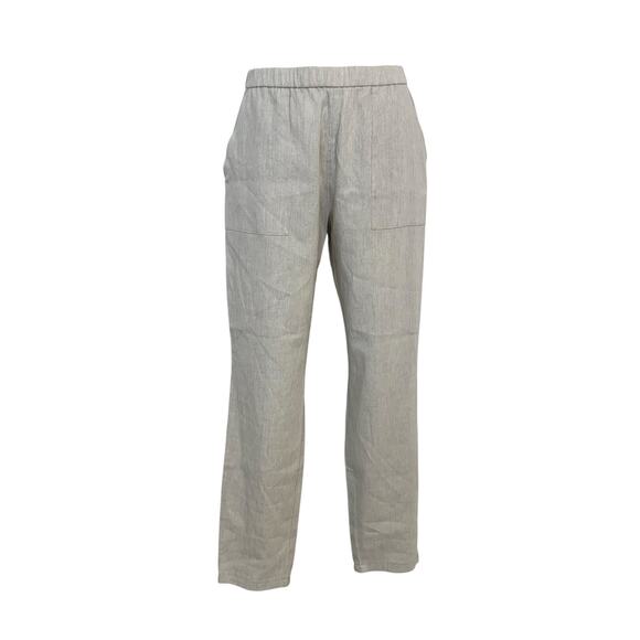 Theory Linen Blend Basic Pull-On Ankle Pants Flax/White Caliver 6 NWT - Picture 1 of 9
